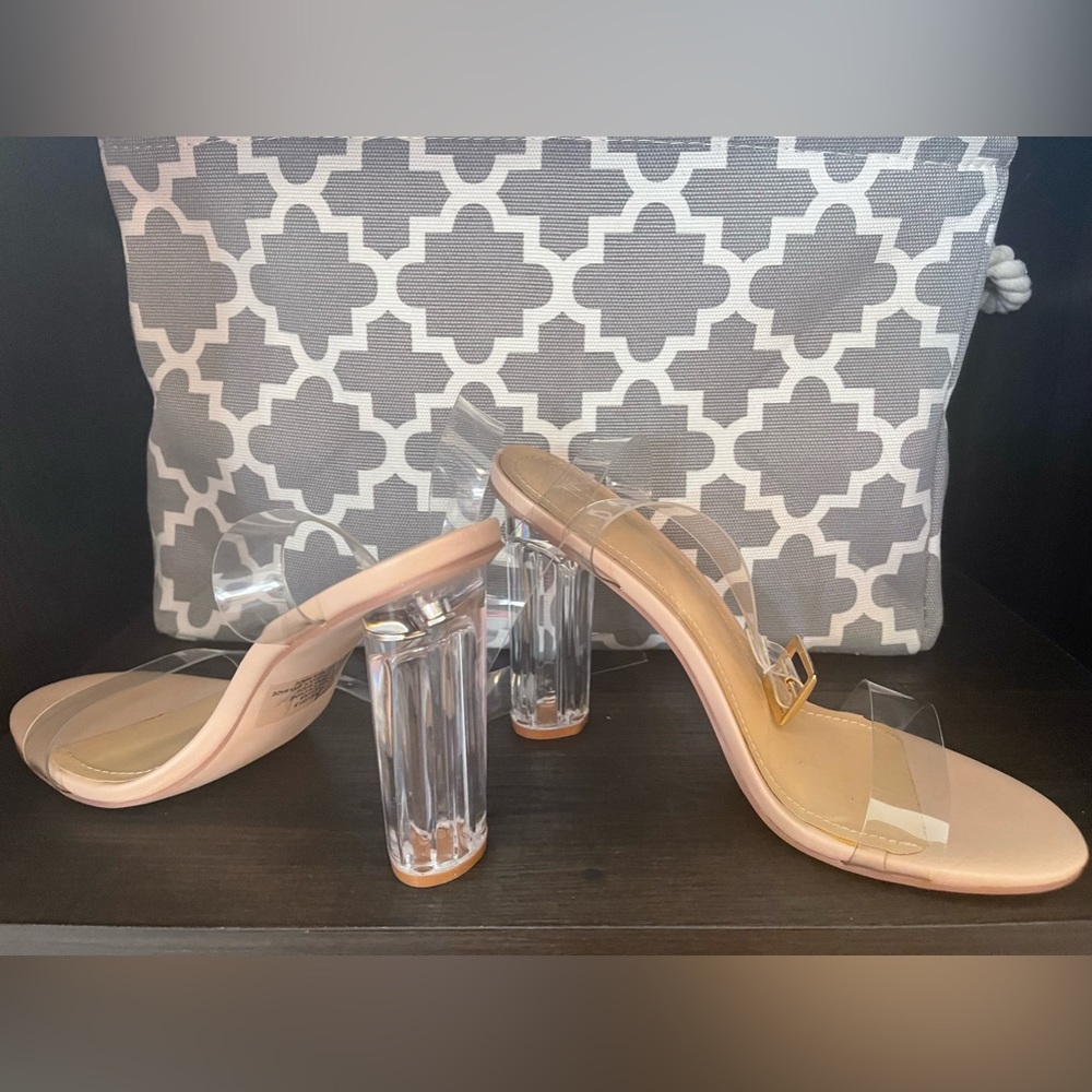Clear / nude heels